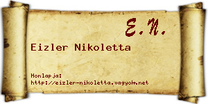 Eizler Nikoletta névjegykártya